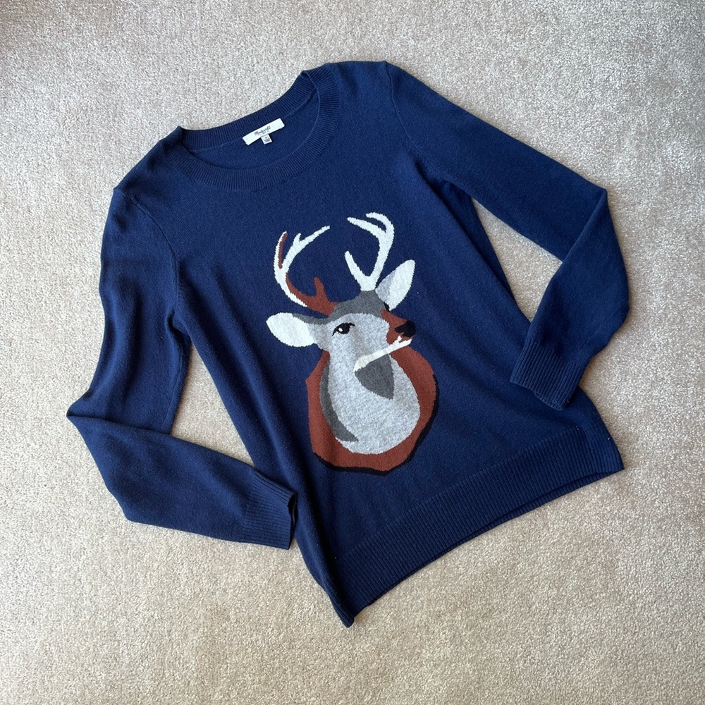 Madewell Womens Deer Crew Neck Sweater Size Small